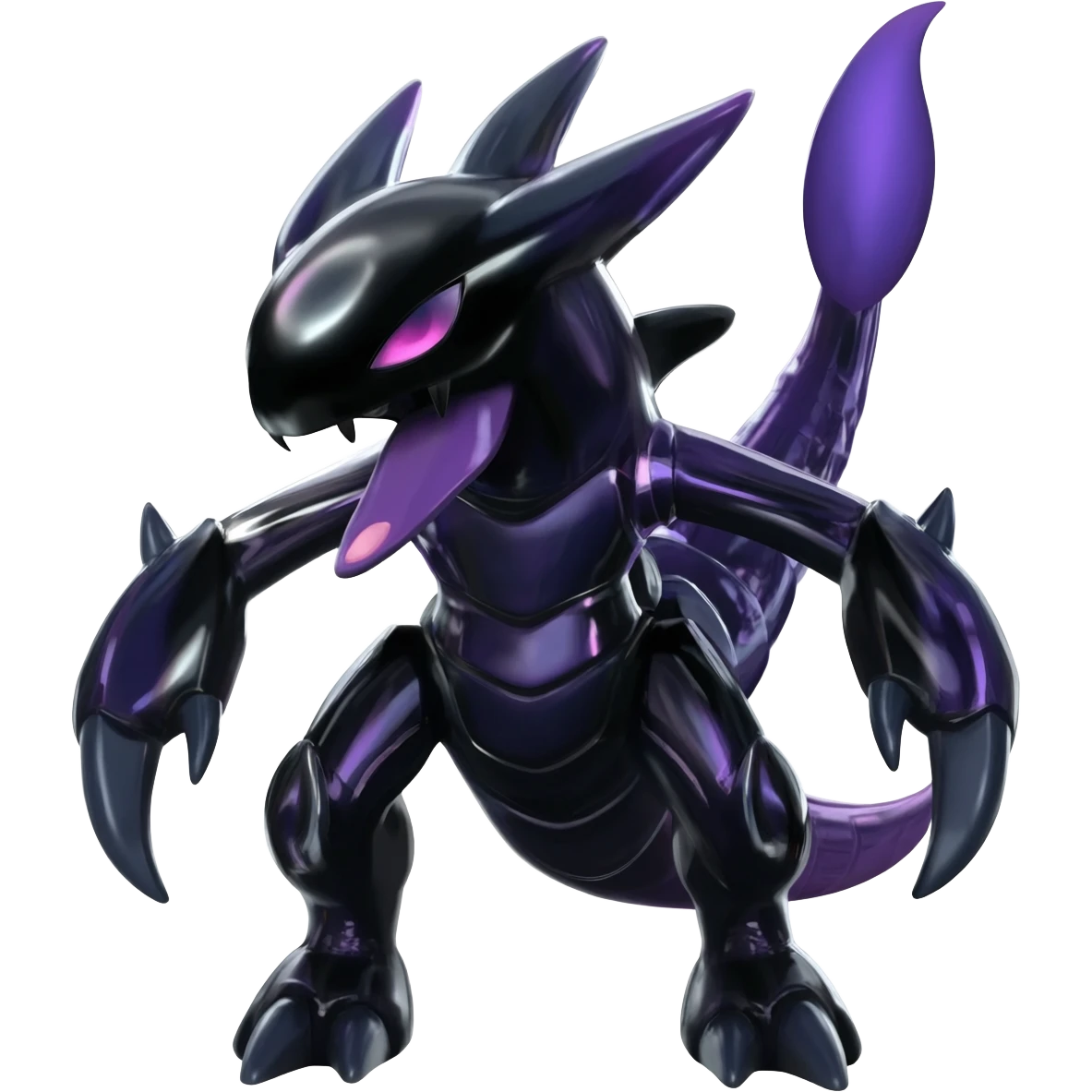 Futuristic shiny glossy edgy dark shady shadowy evil Scizor-Bisharp-Darkrai-Fakémon-hybrid-creature (full body)  emoji