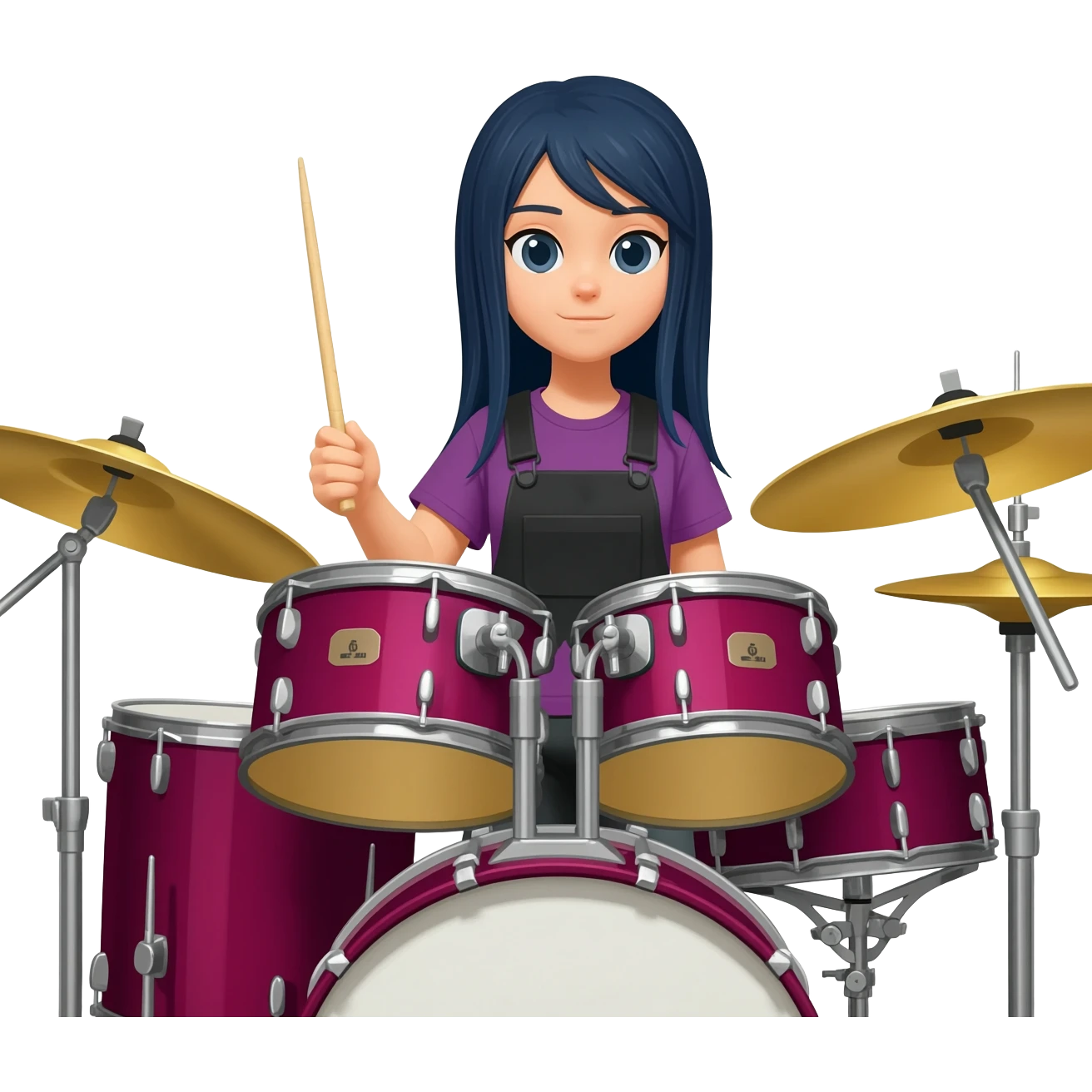 emo girl drummer emoji