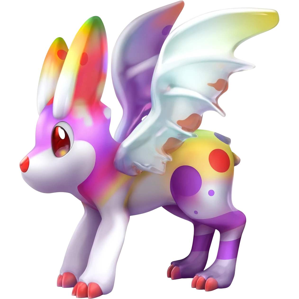 Shiny Spotted Striped Colorful-Fruity-Splash-marked Meloetta-Kyurem-Dialga-Suicune-Pteromon-hybrid emoji