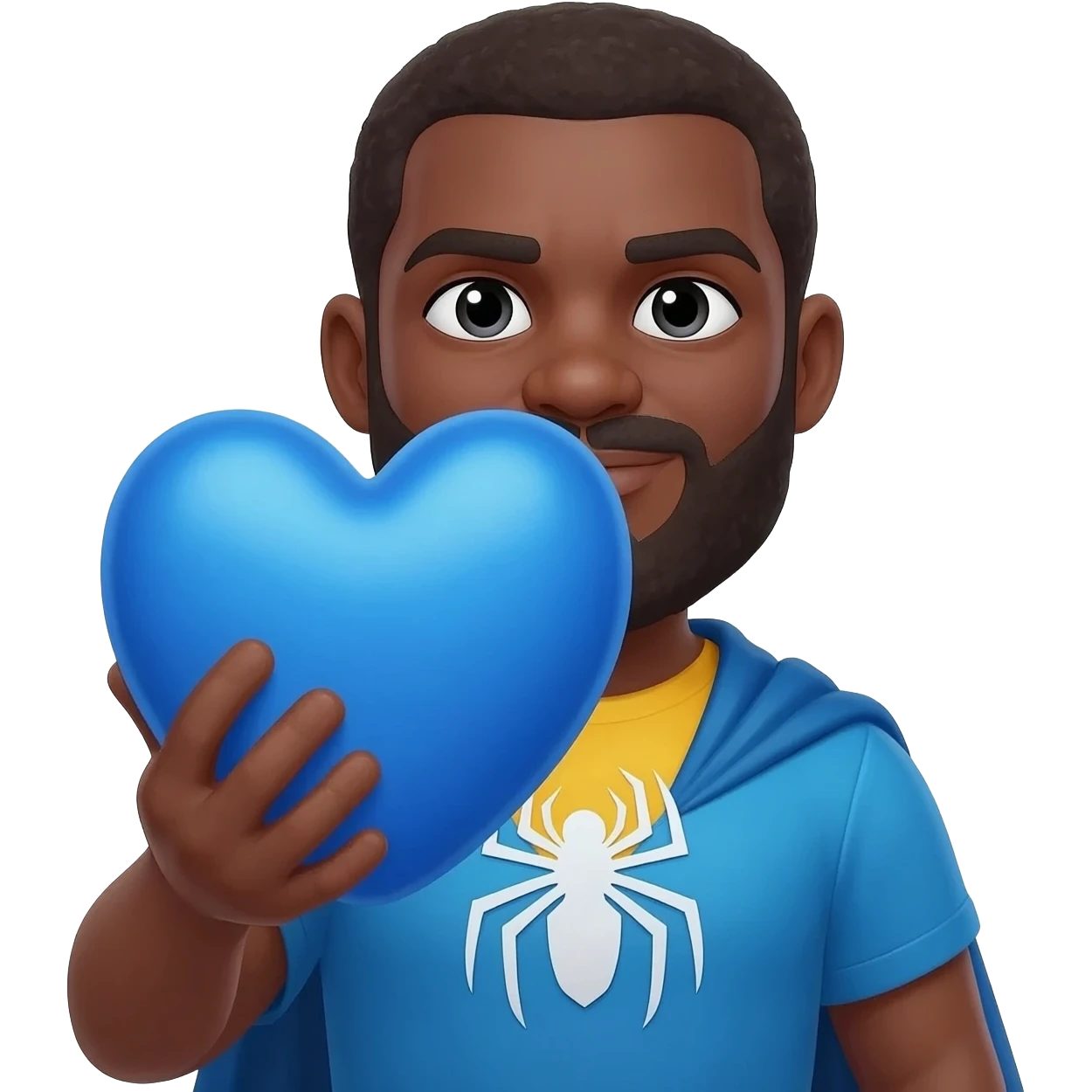 🩵🕷 🧔🏿🦸🏿‍♂️ emoji