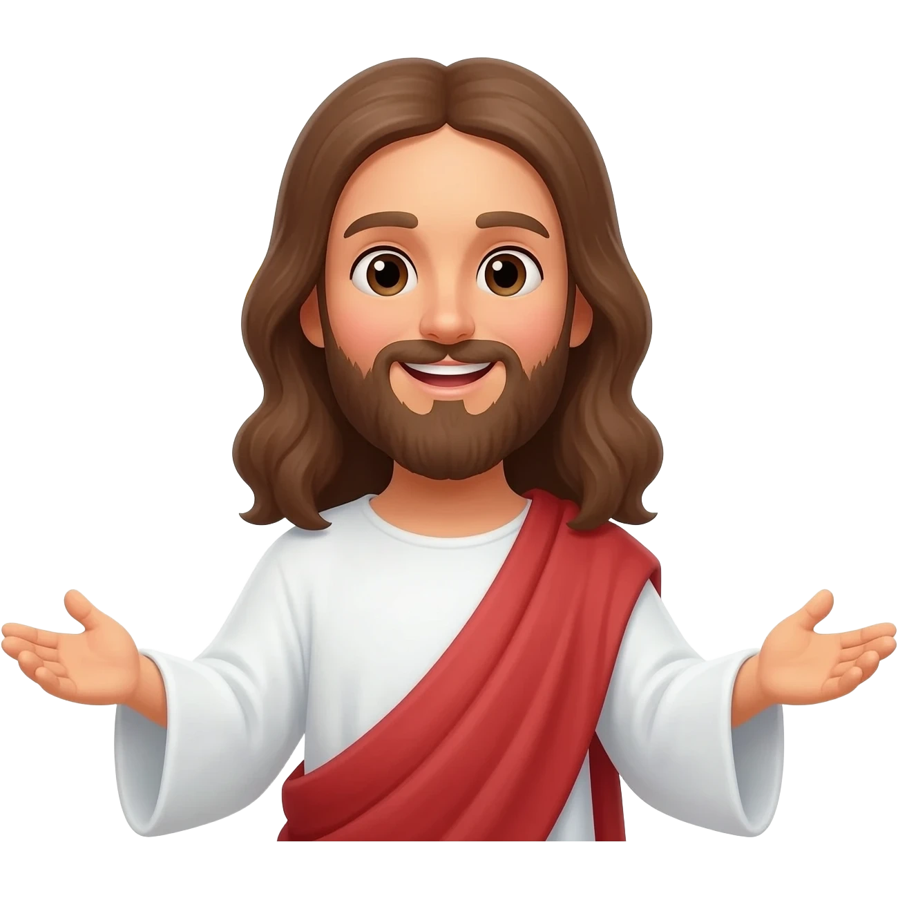 нарисуй Иисуса как он ждет с улыбкой и распростертыми объятиями emoji