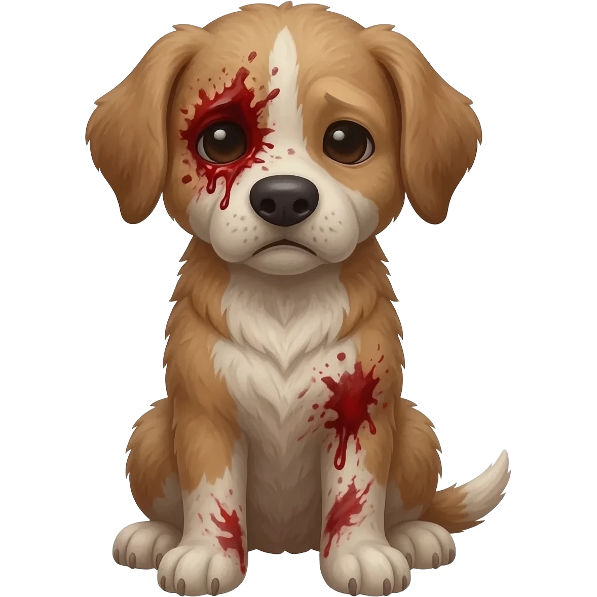 Clots stain not clean sad dog emoji