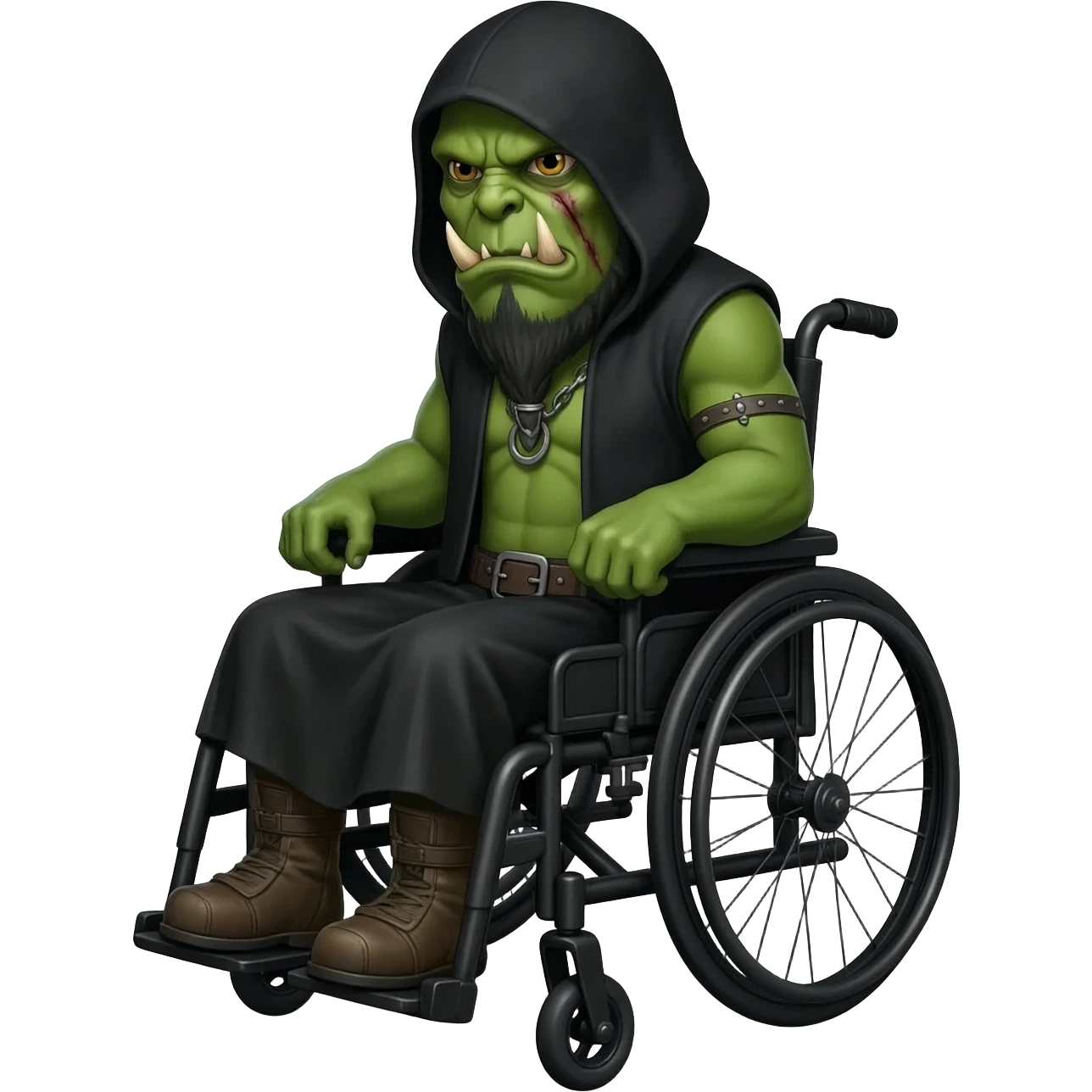 Half-orc on a wheelchair emoji
