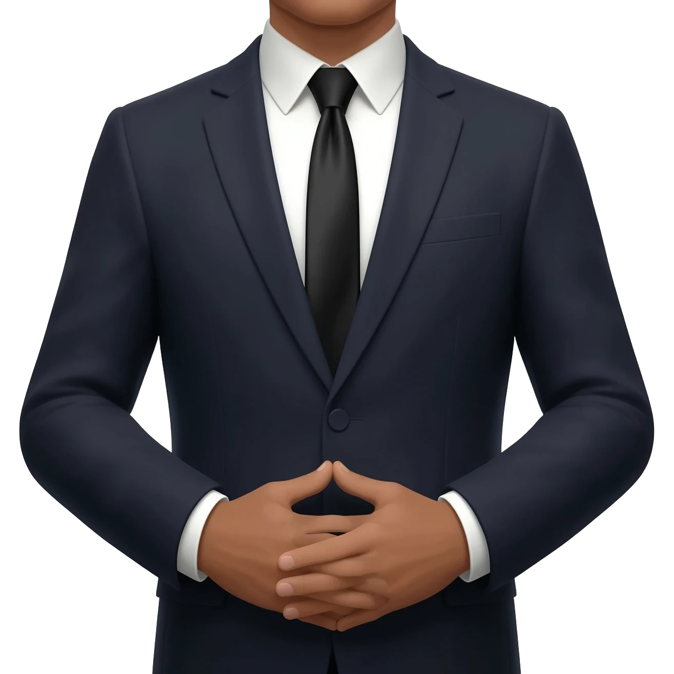 a rich person with their arms crossed and their hands holding the front of their r neck emoji