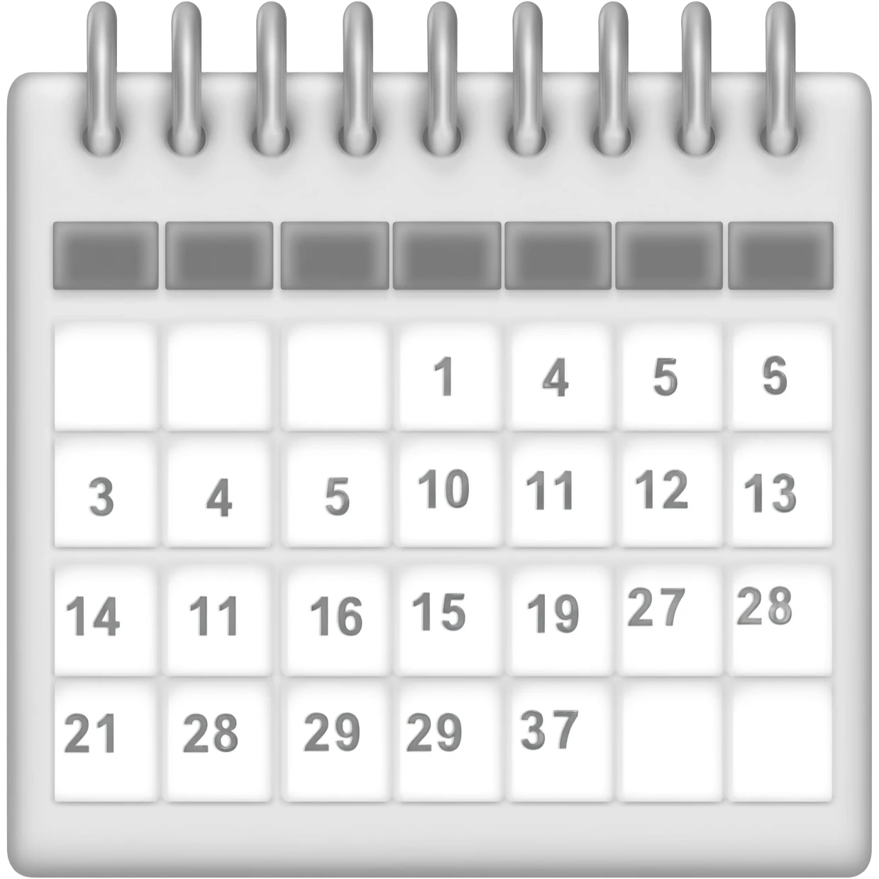 3d white calender with grey outlines emoji