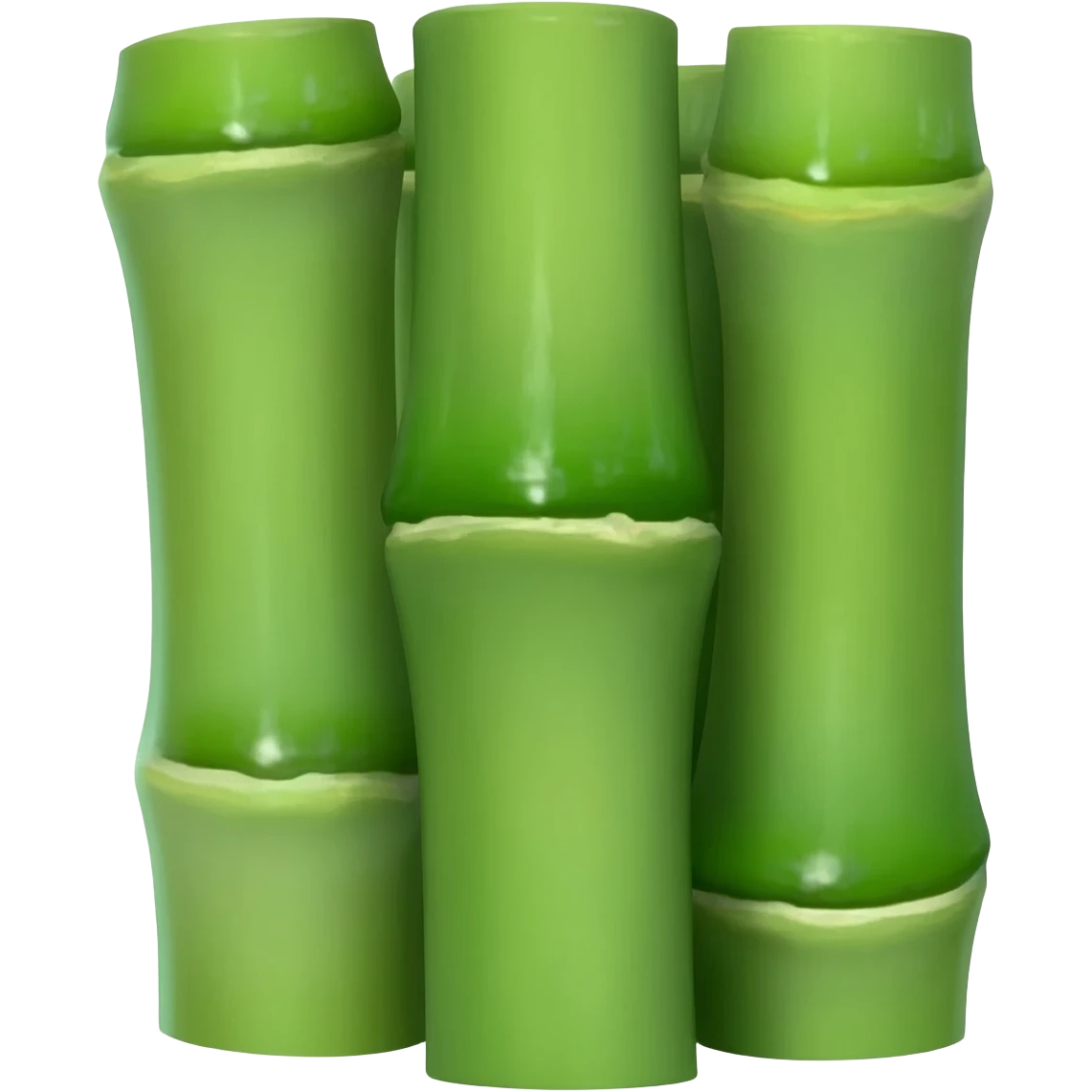 : Three polished jade-green bamboo stalks bundled together. emoji