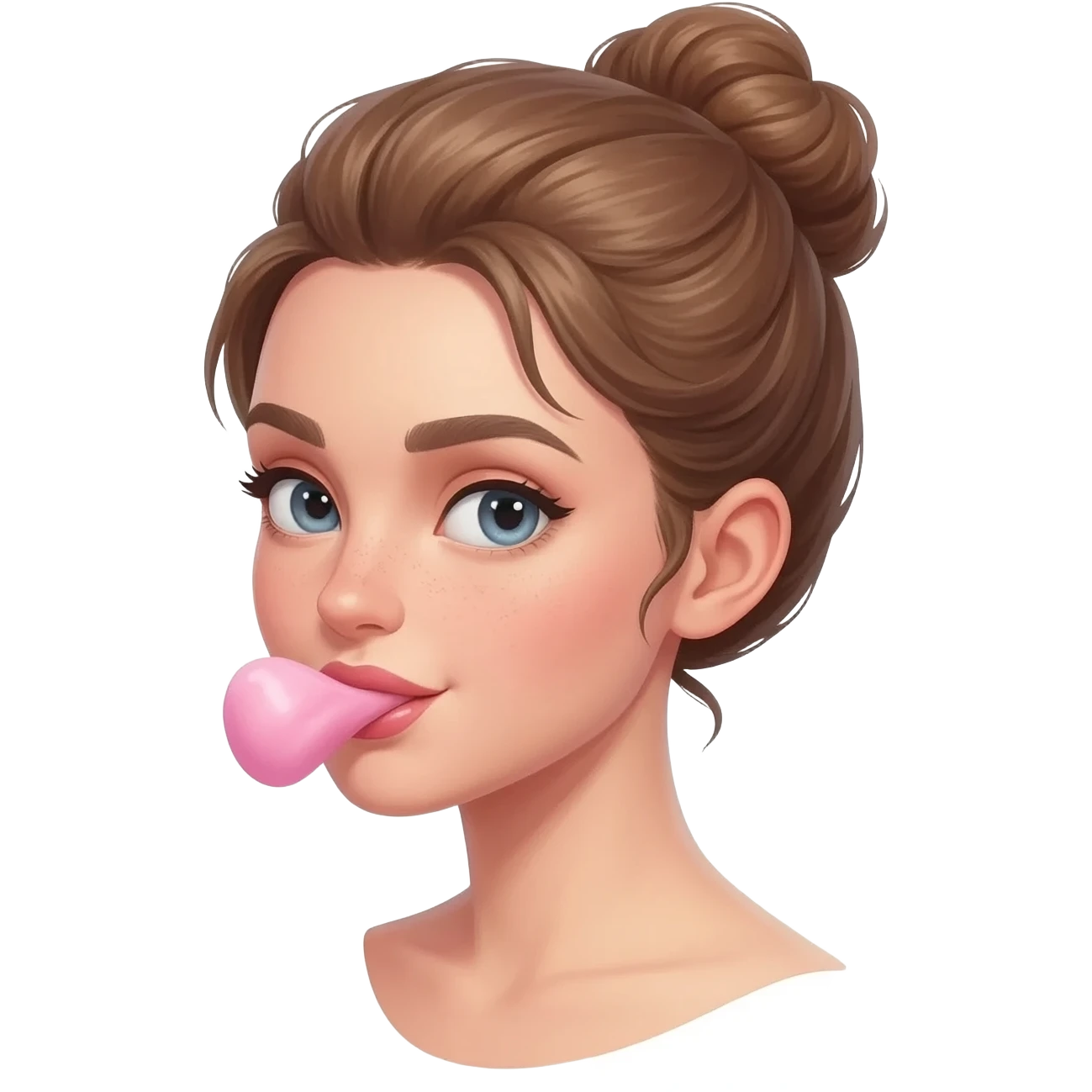 Sakız çinyen abartılı güzel kız emoji