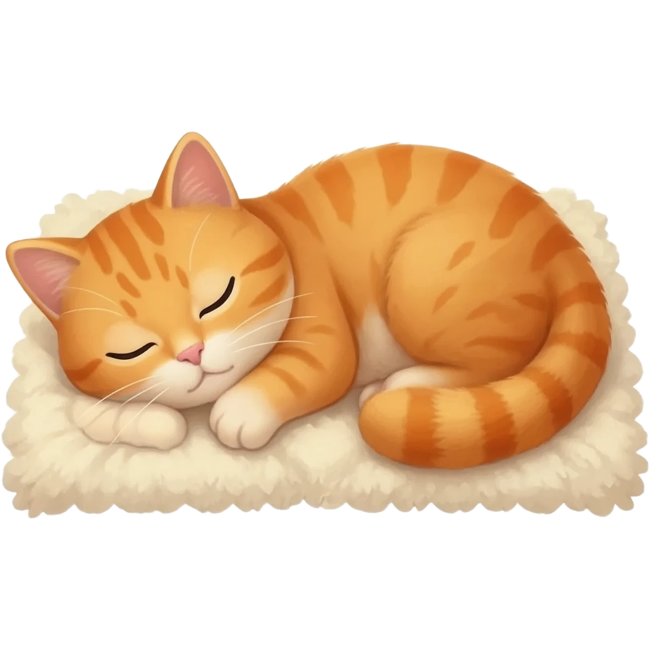The ginger cat sleeps very soundly emoji