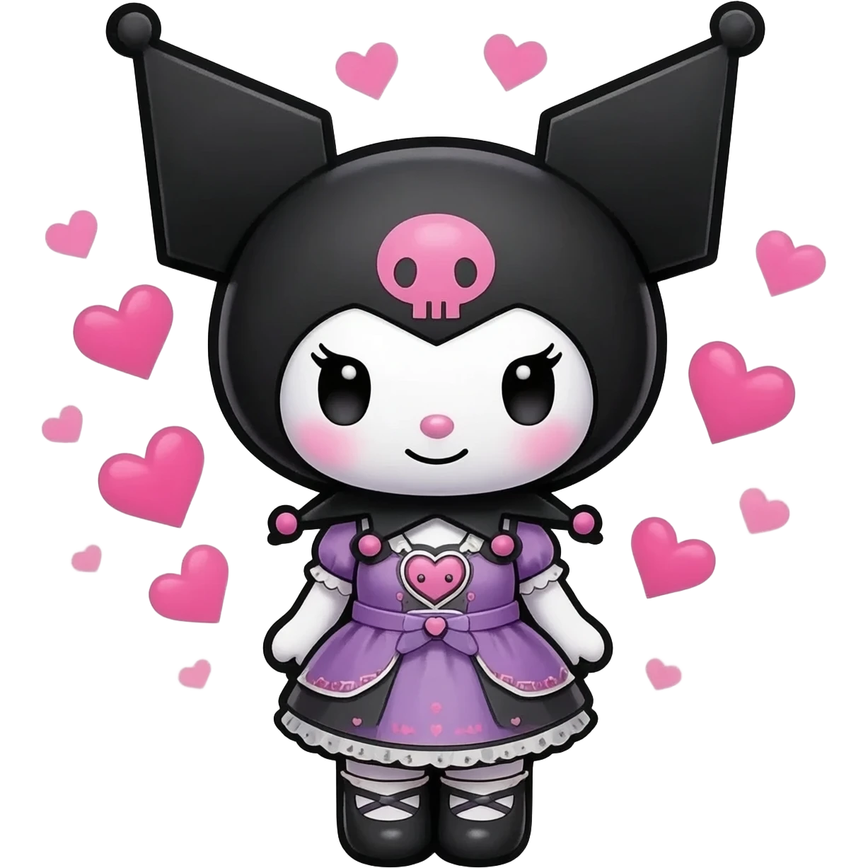 That is cutenessful kuromi 🖤💗 emoji