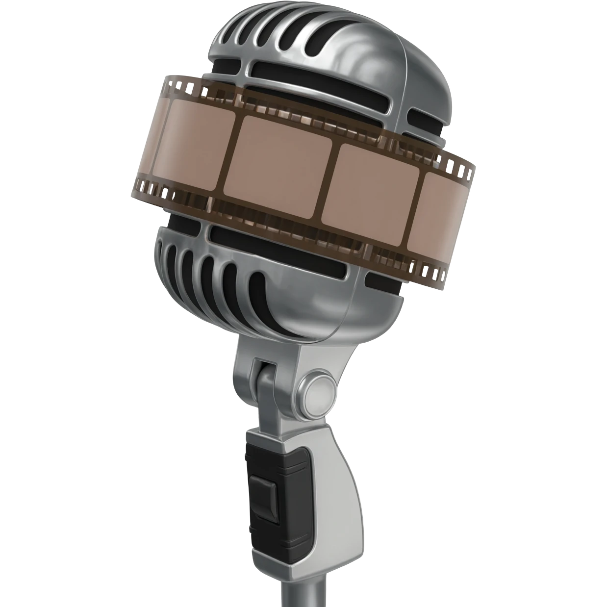 Rollos de películas que rodean un microfono emoji