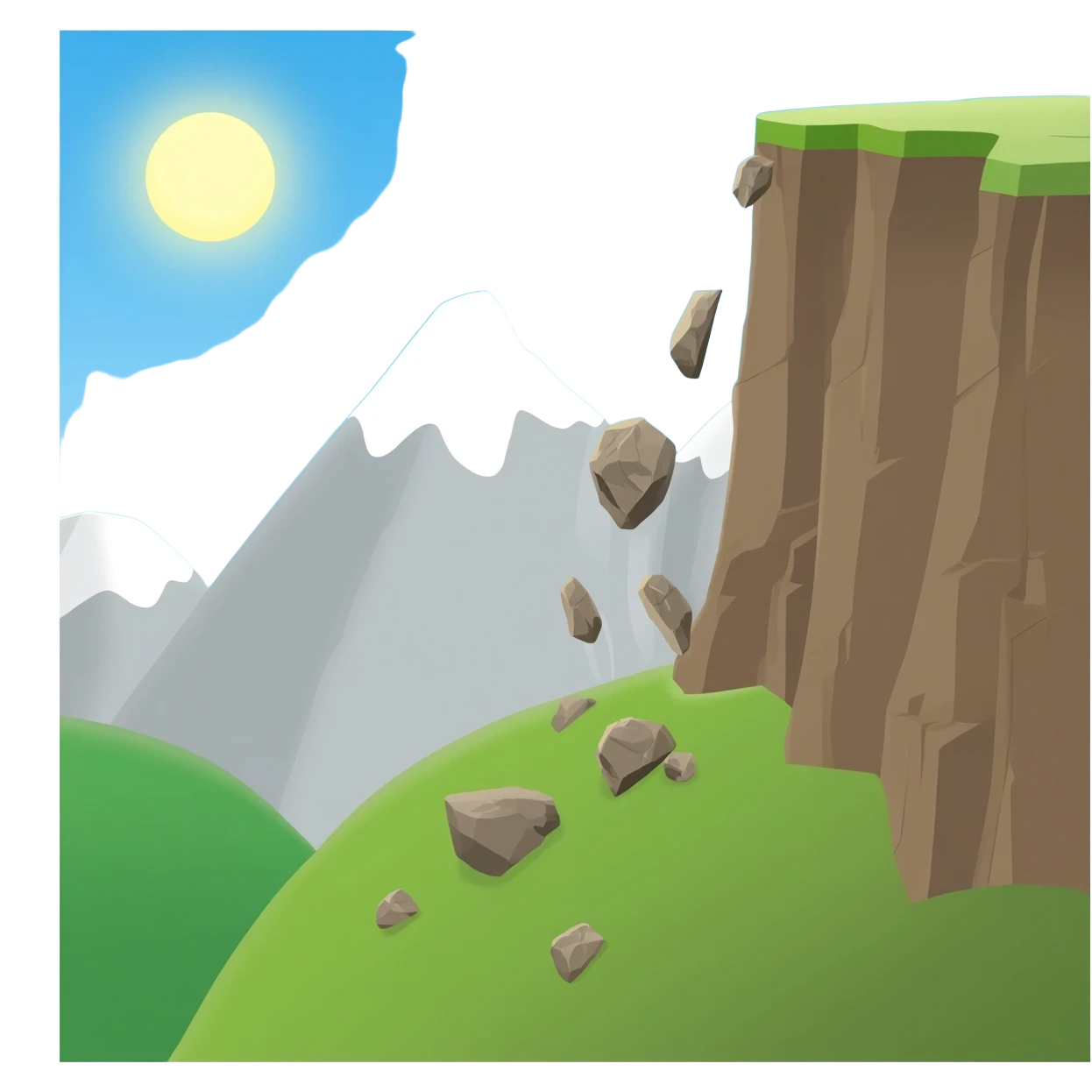 moutain falling eight rocks emoji