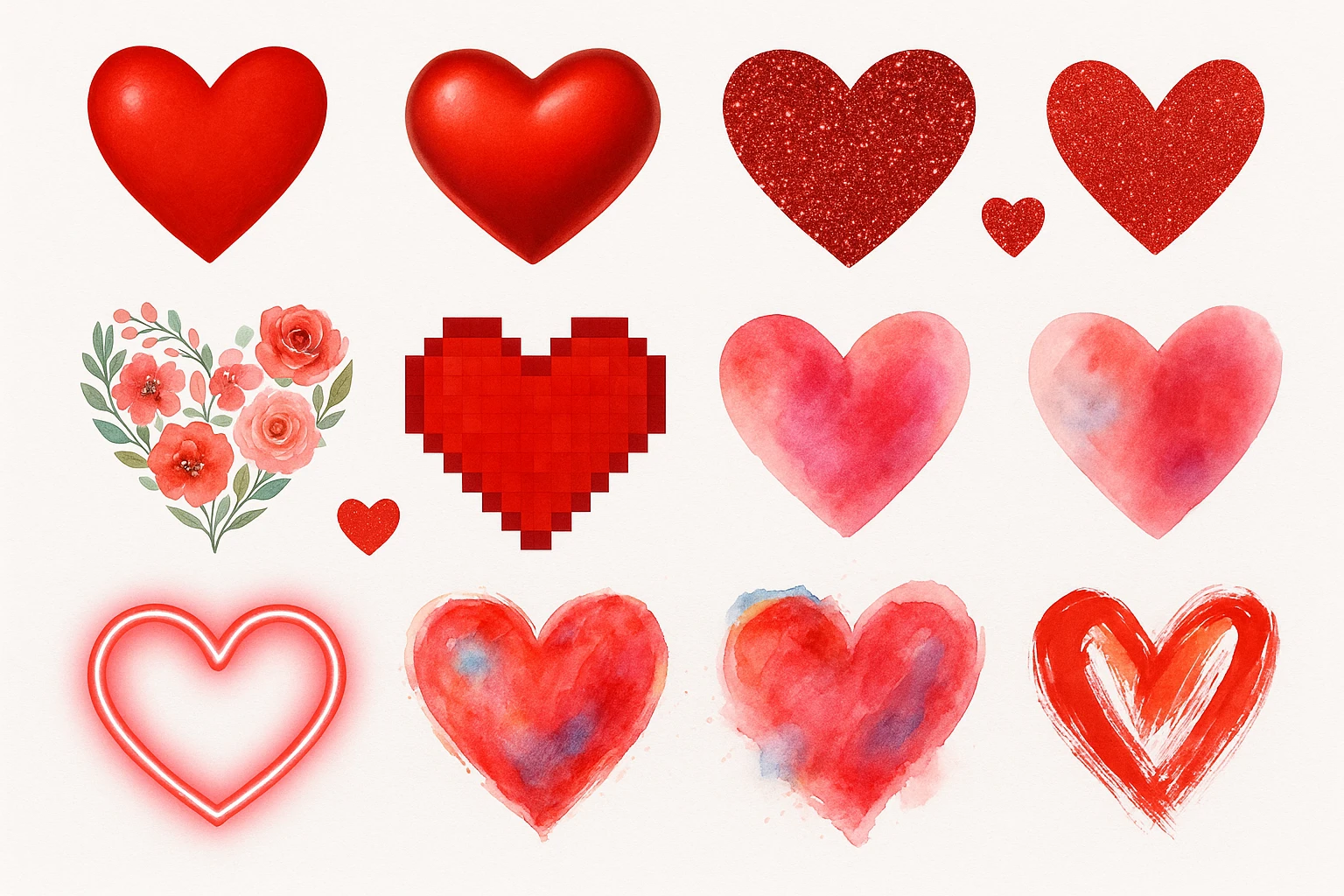 show more heart style emoji