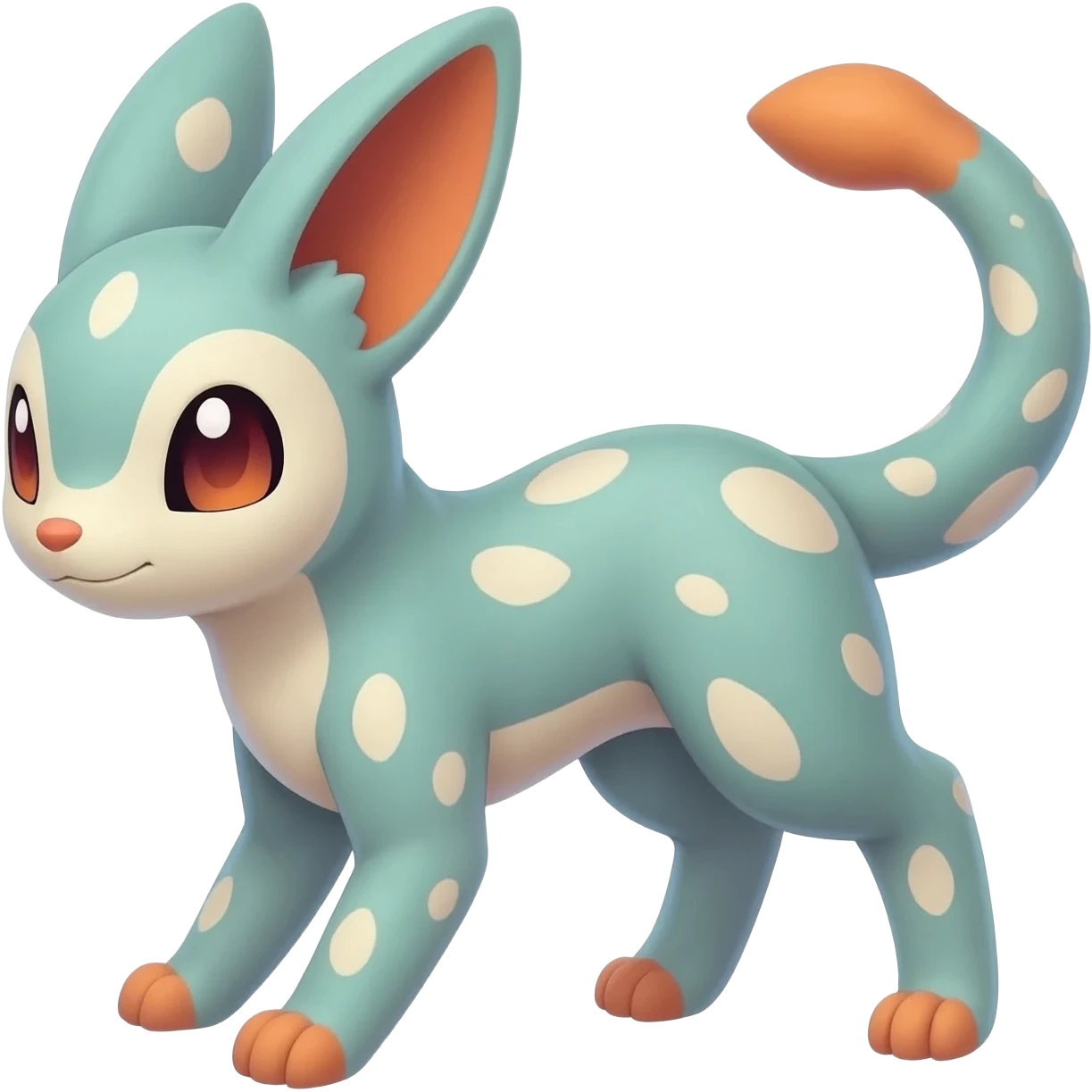 Rare realistic exotic pastel cute epic pretty beautiful handsome gorgeous aesthetic colorful vibrant Vernid-Trico-species-Fakemon-creature by LiLaiRa, 4 legs, 1 tail, random markings, (full body) emoji