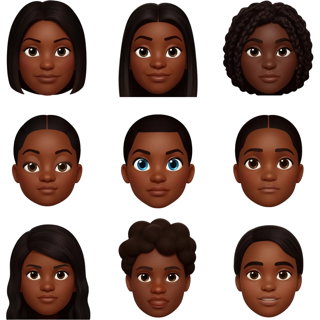 Give me black women making different faces emoji