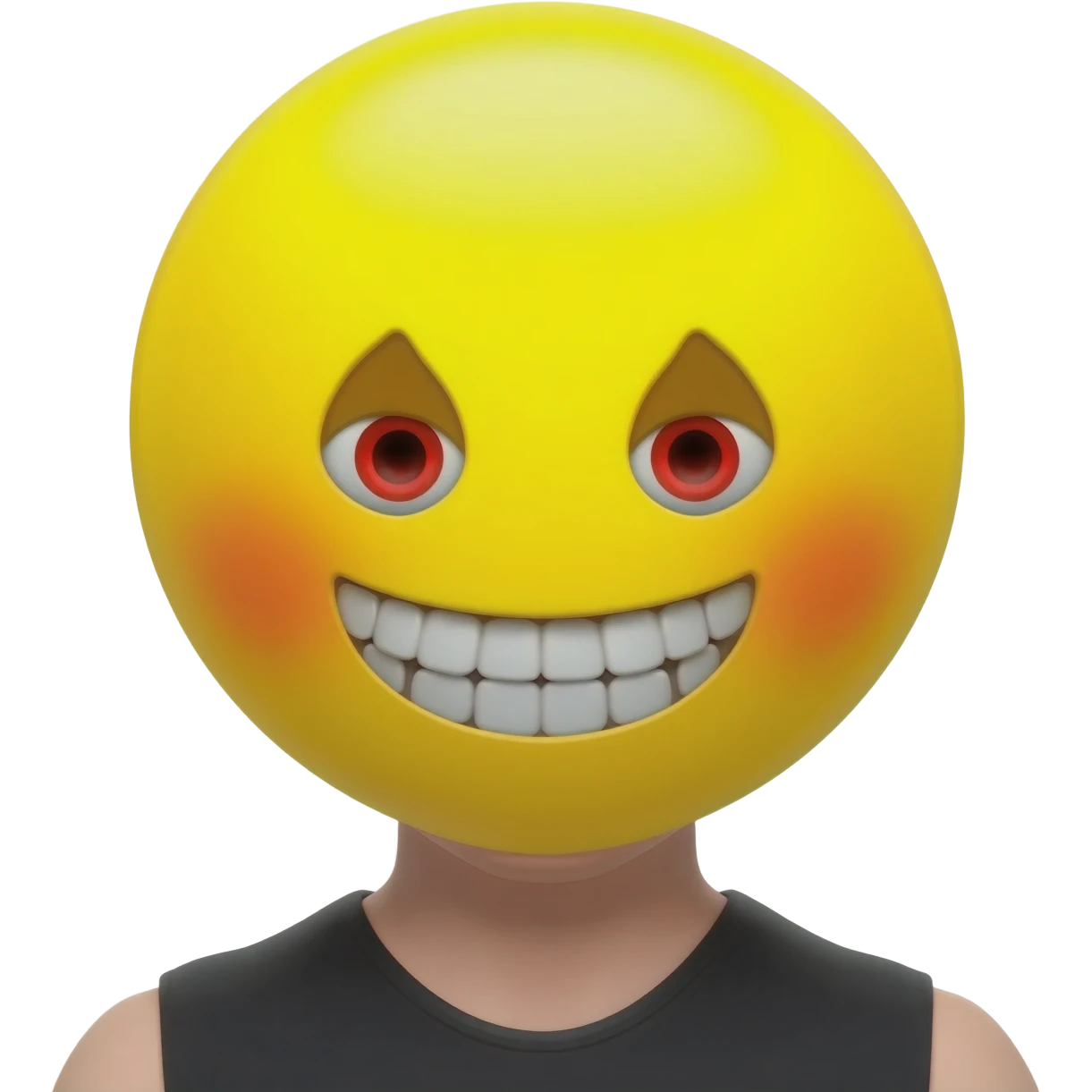 Red Eyes, yellow emoji, spari in Eyes big teeth. Swag emoji