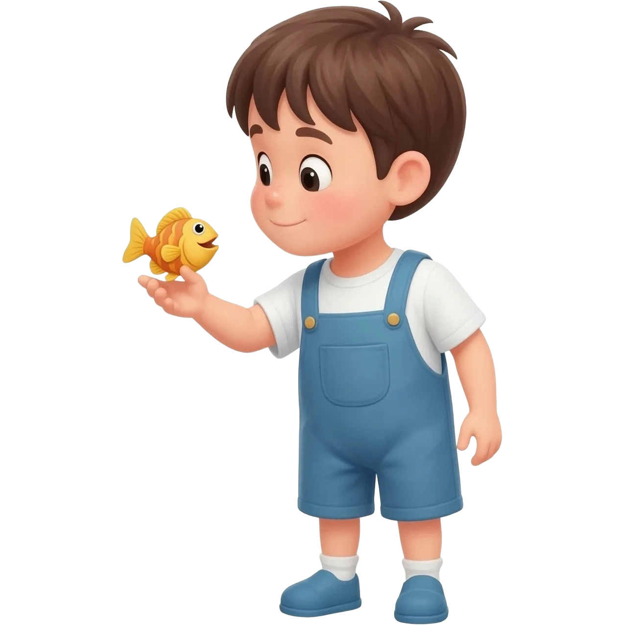 kid feeding fish emoji