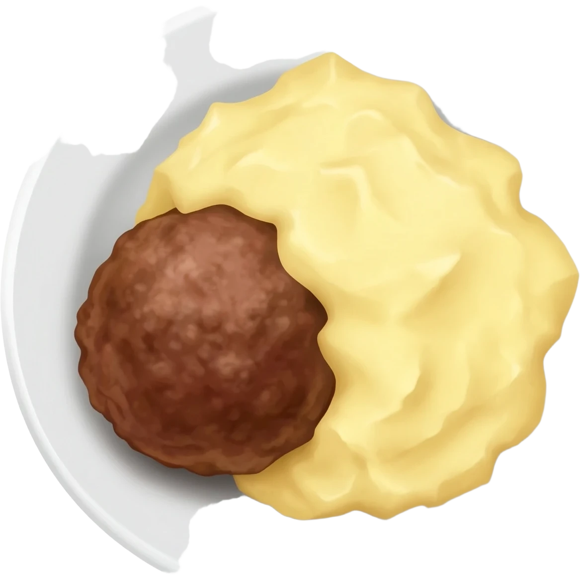 meatball and mashed potatoes on the plate emoji