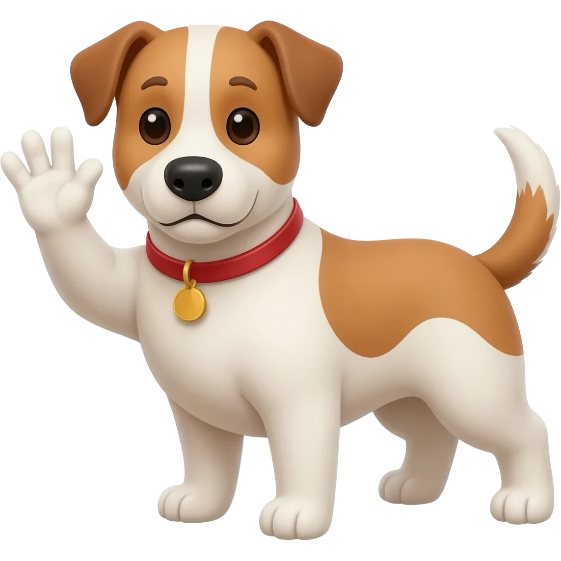 the dog waves his hand emoji