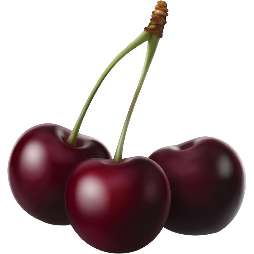 i want realistic black-stemmed dark cherries emoji