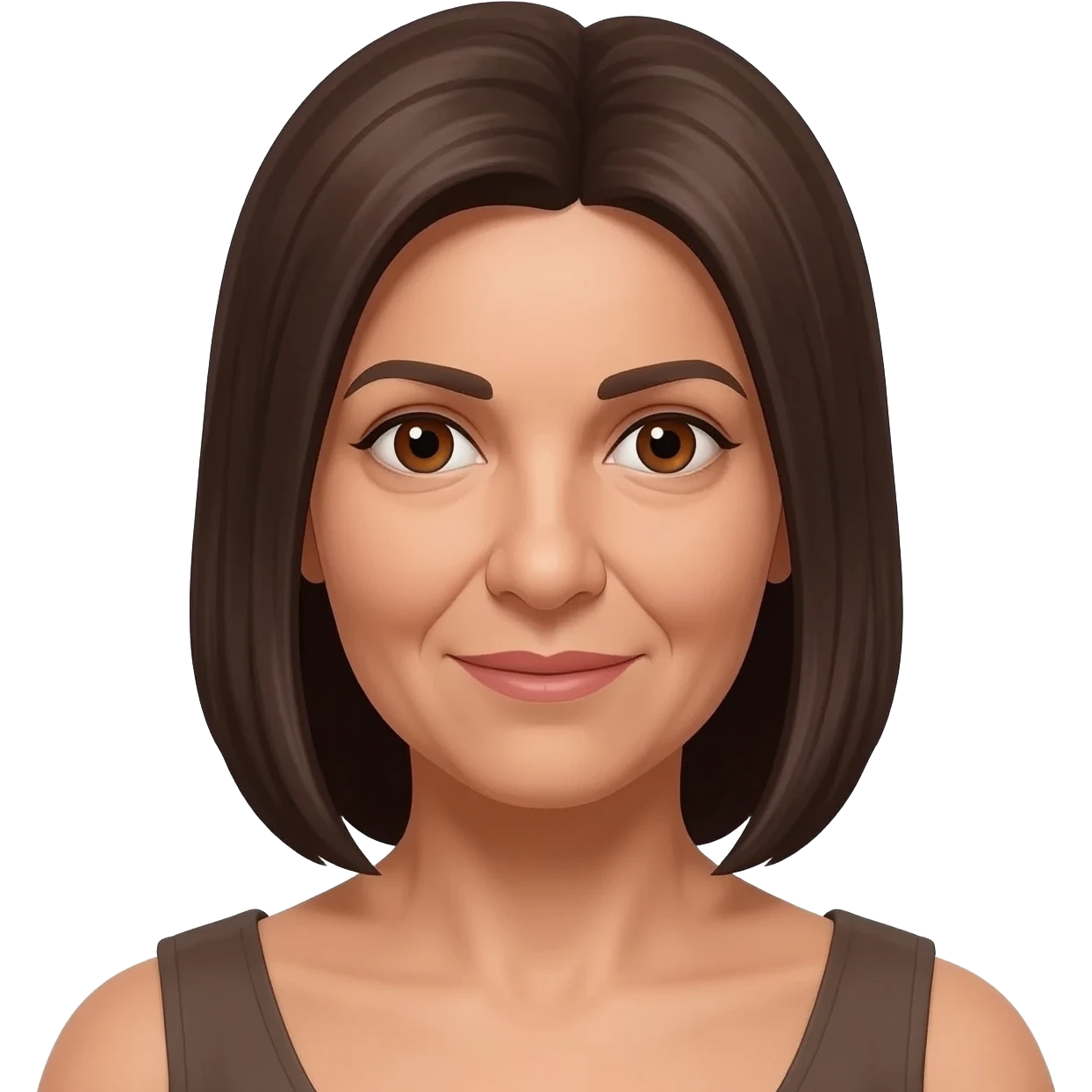 femme algérienne mince peau claire yeux marrons 64 ans cheveux mi longs lisses emoji