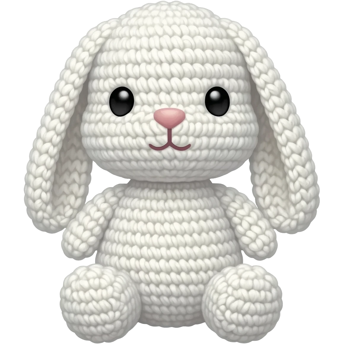 make me a crocheted bunny plushie in white emoji