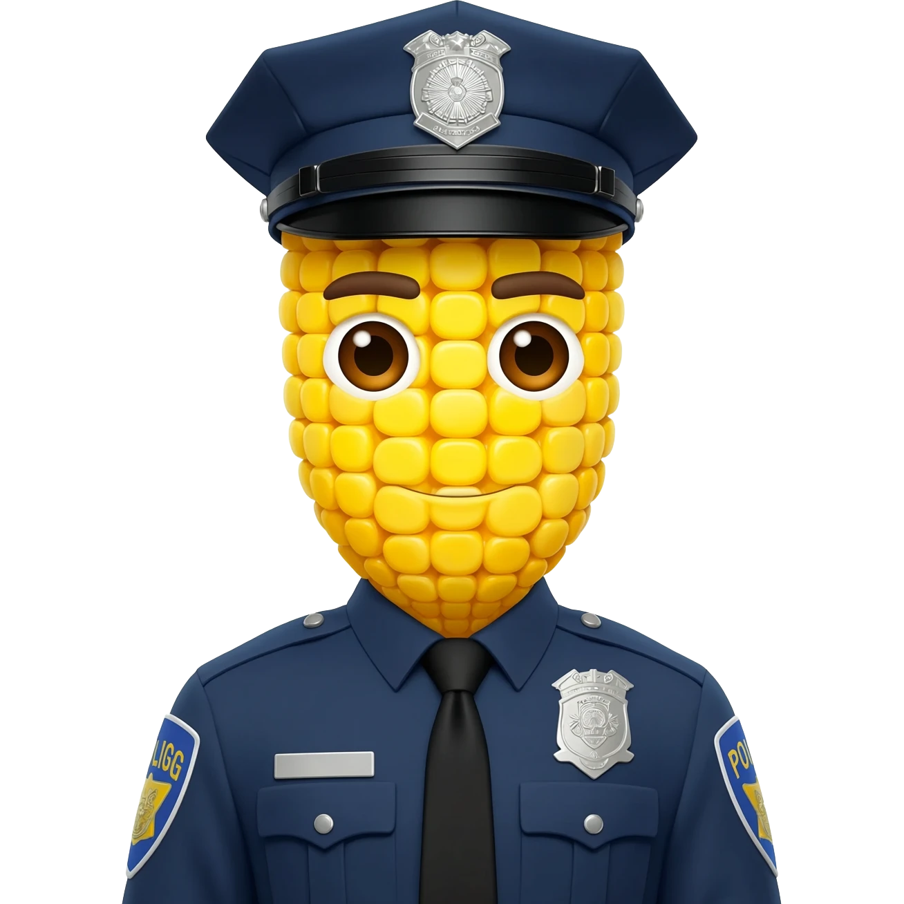 Police officer made of corn emoji