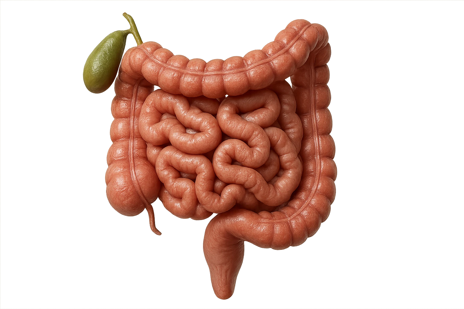 CISTIFELLEA E INTESTINO SONO COLLEGATI NEL DOLORE, SENZA SCRITTE E L'INTESTINO FALLO PERFETTO E REALISTICO, NON DISEGNATO iperrealistico 4k emoji