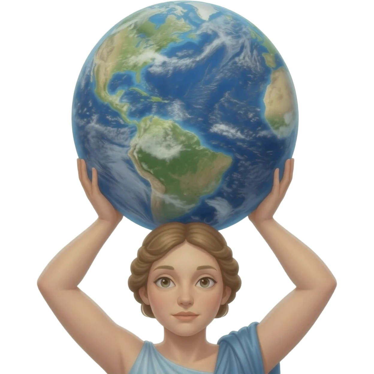 Woman atlas carrying the world on his shoulders emoji