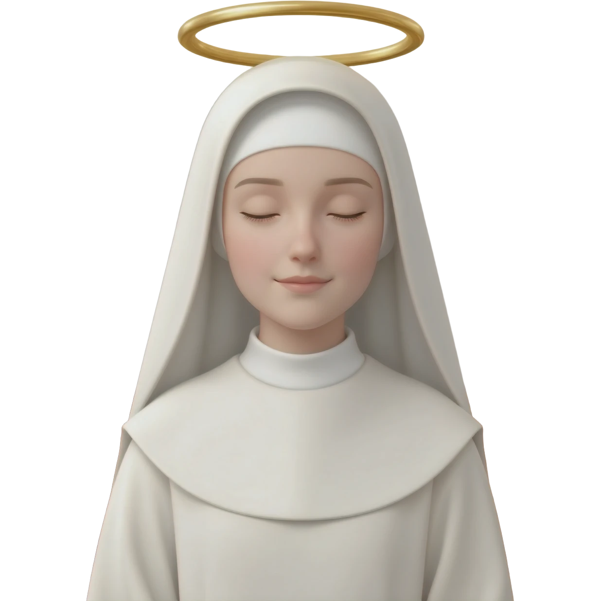 A nun with a halo emoji