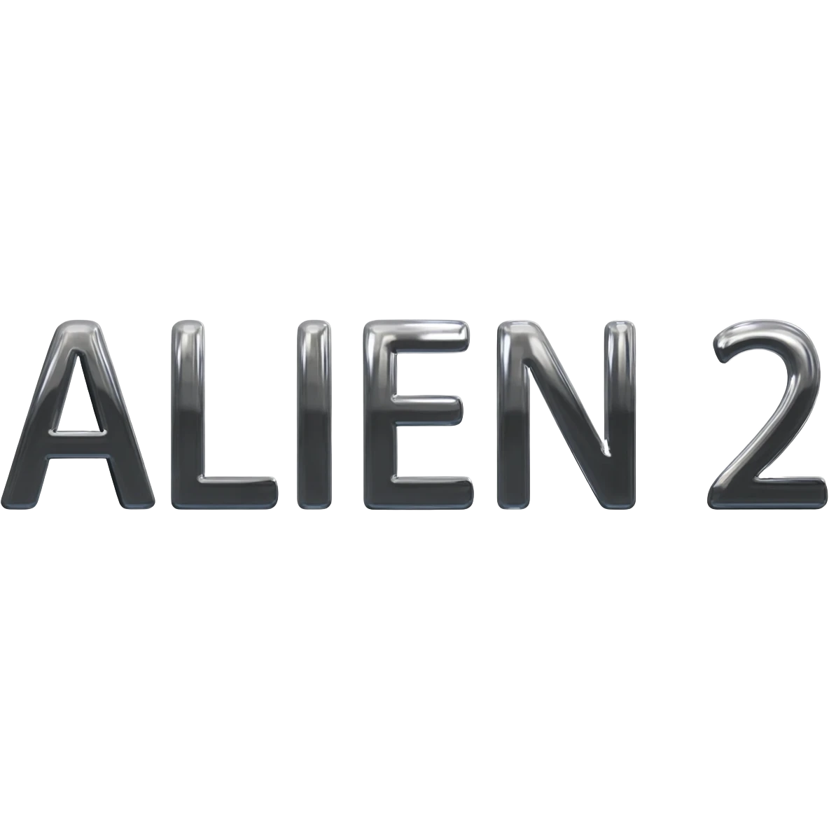 i need it text ALIEN 2 in metalic style emoji