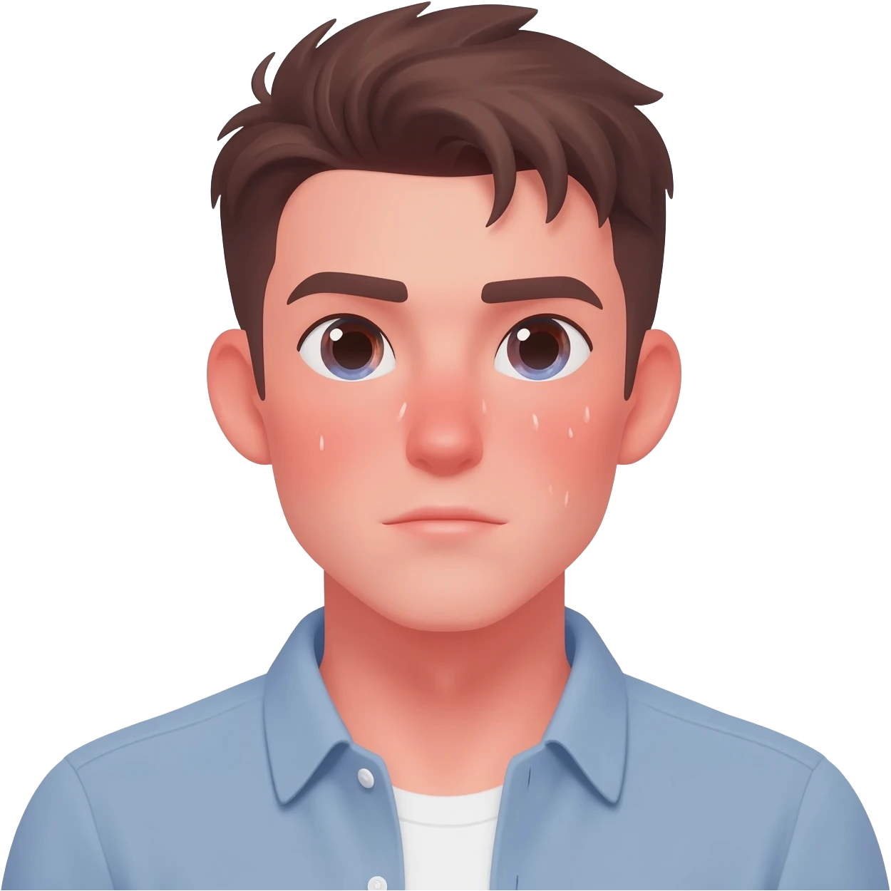 Hot blushing pastel anime handsome man guy romantic vogue style  emoji