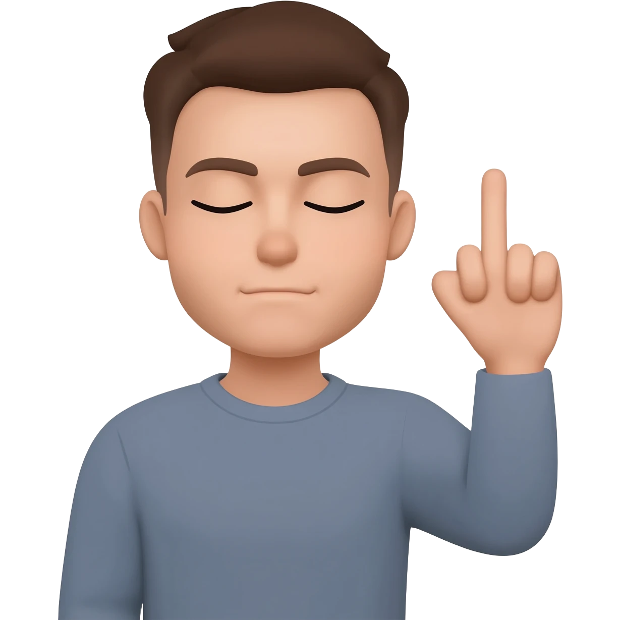 A peaceful expression emoji showing middle finger emoji