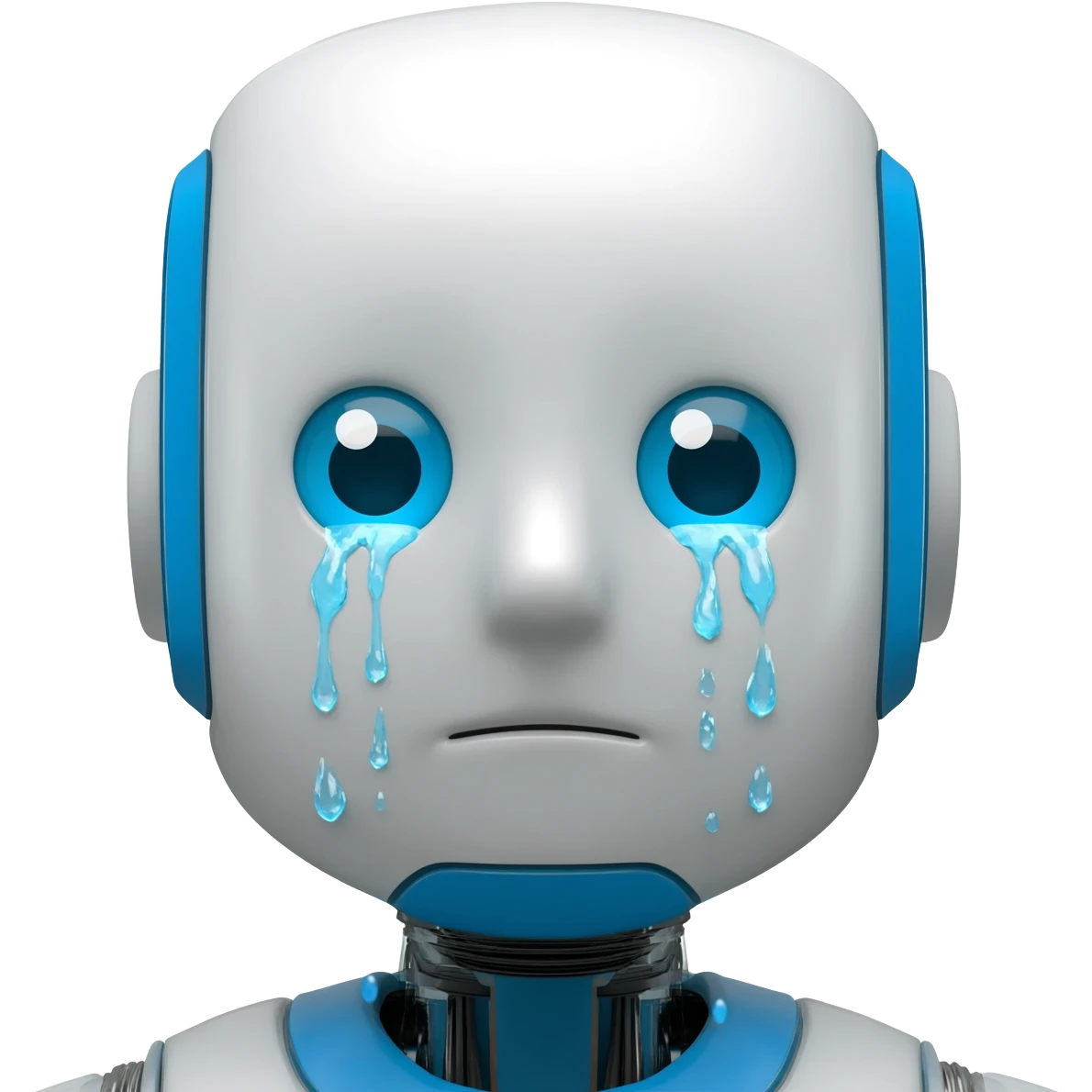 robot crying with streams of water coming out of his eyes emoji