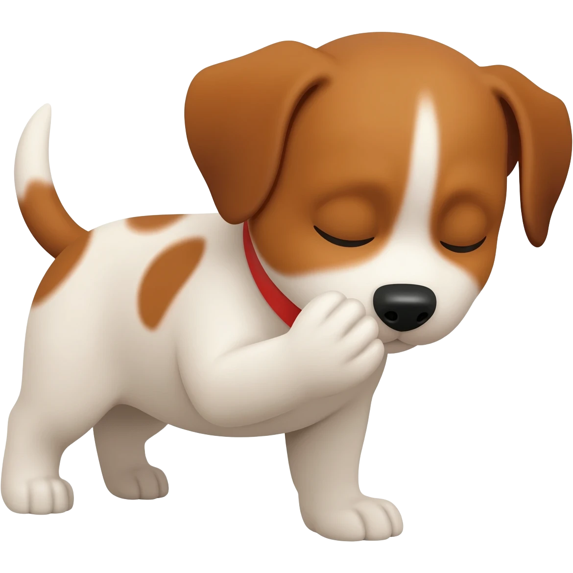 un perrito haciendose una limpieza facial emoji