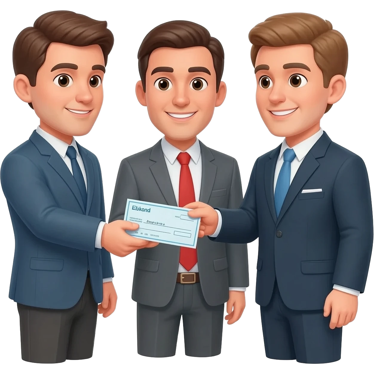 tres personas pagando renta solo hombres emoji