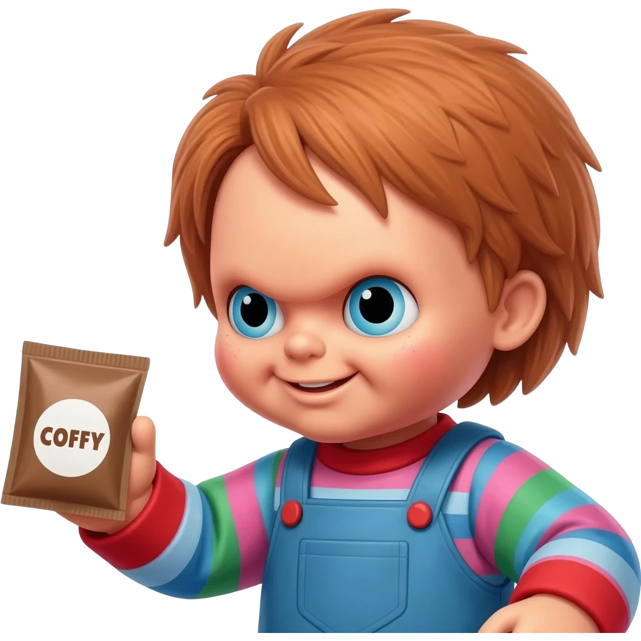 Chucky Doll packet of coffee emoji