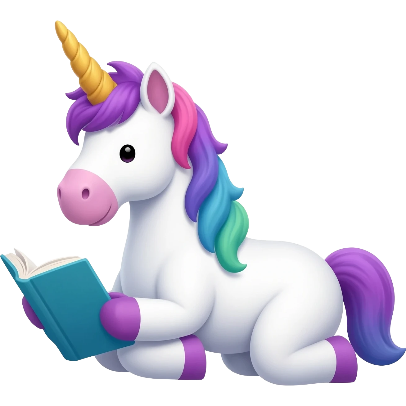 unicorn laying down learning emoji