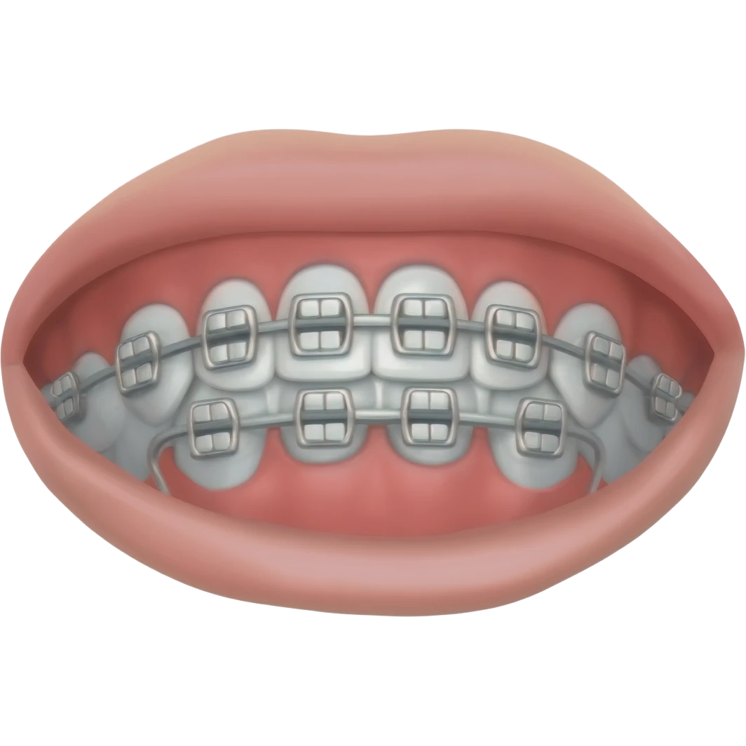 boca con brakets dentales emoji