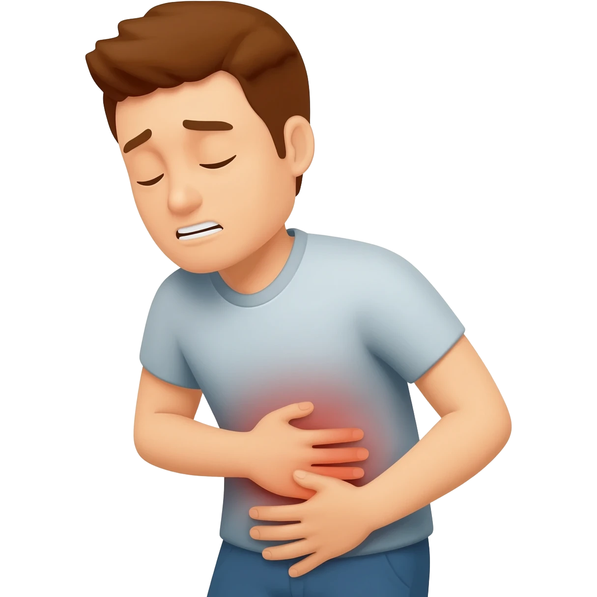 man holding stomach hurting emoji