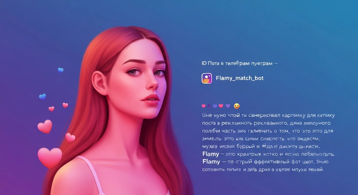 у меня в телеграм бот для знакомств - Flamy. Логотип бота - Emoji огонька. id бота в телегам - @flamy_match_bot. Мне нужно чтобы ты сгенерировал картинку для рекламного поста, чтобы рекламировать бота в других каналах. Добавь текст "Знакомься
в Telegram
с ботом Flamy" emoji