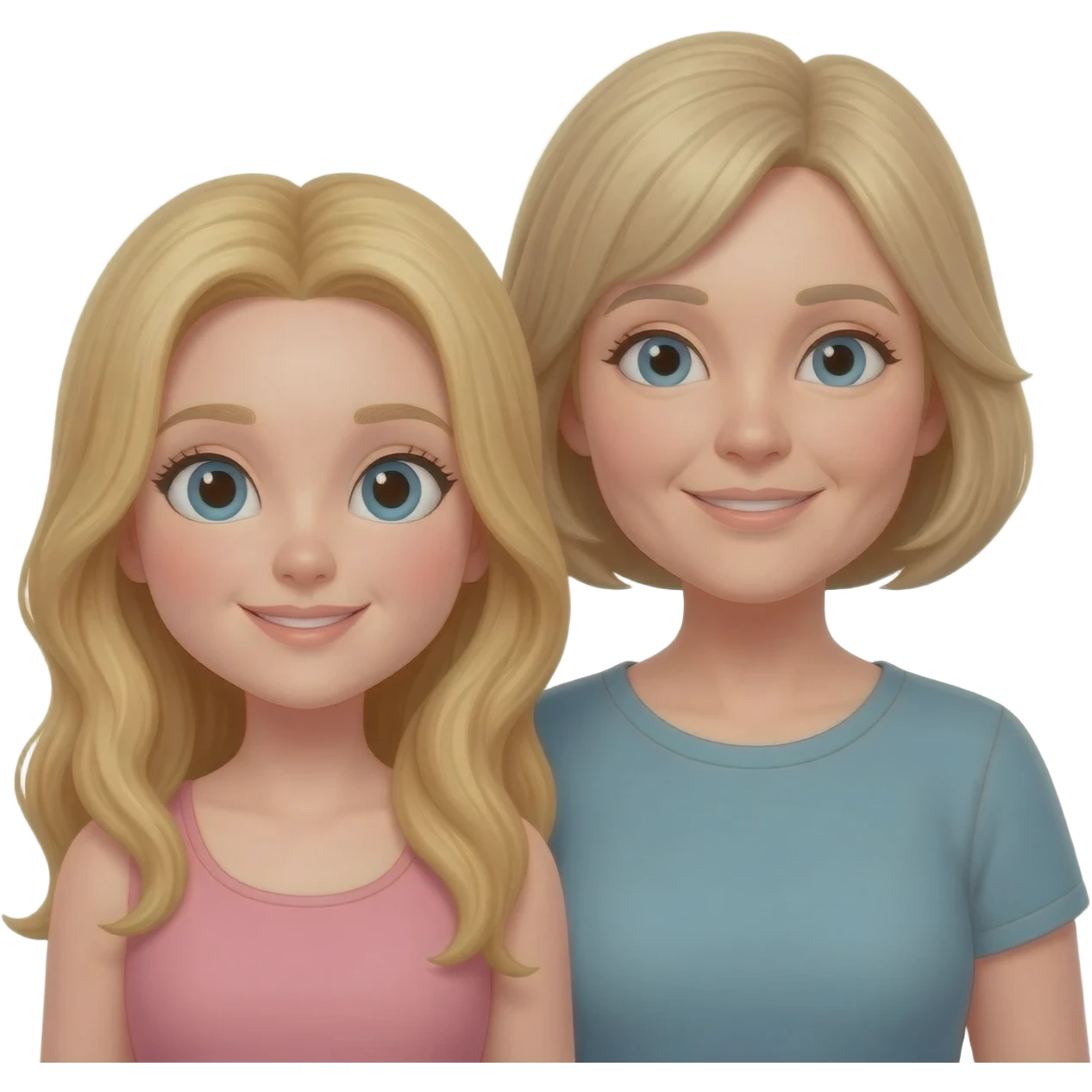 Blond girl and blond mum emoji