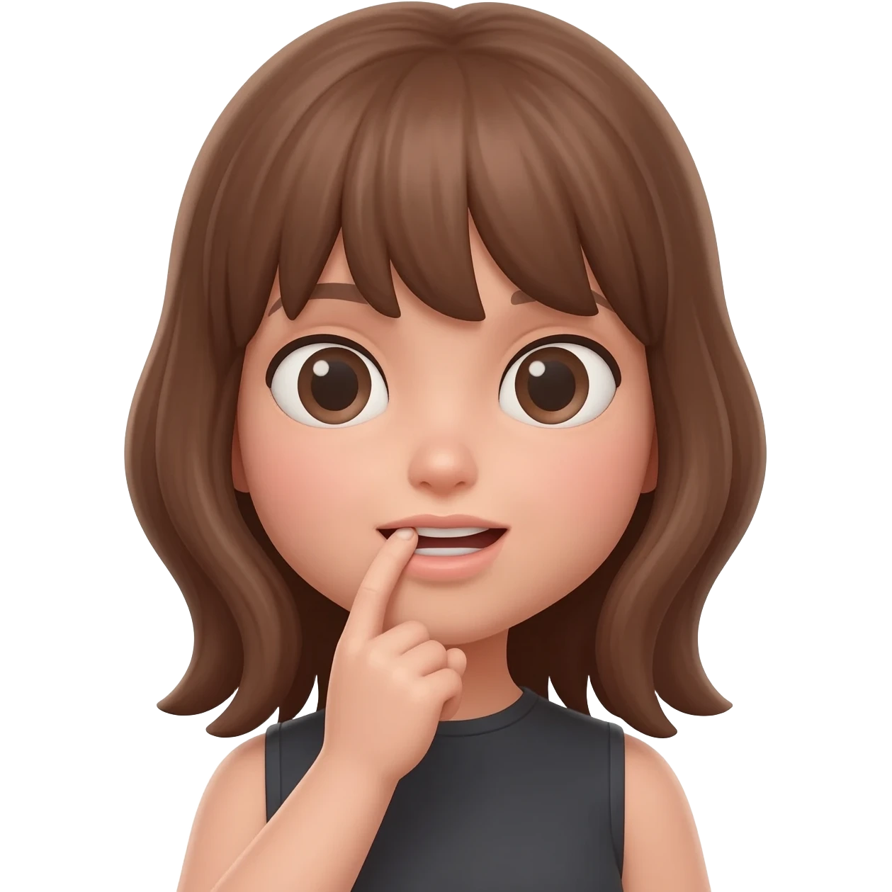 Emoji fille qui se mord le doigt emoji