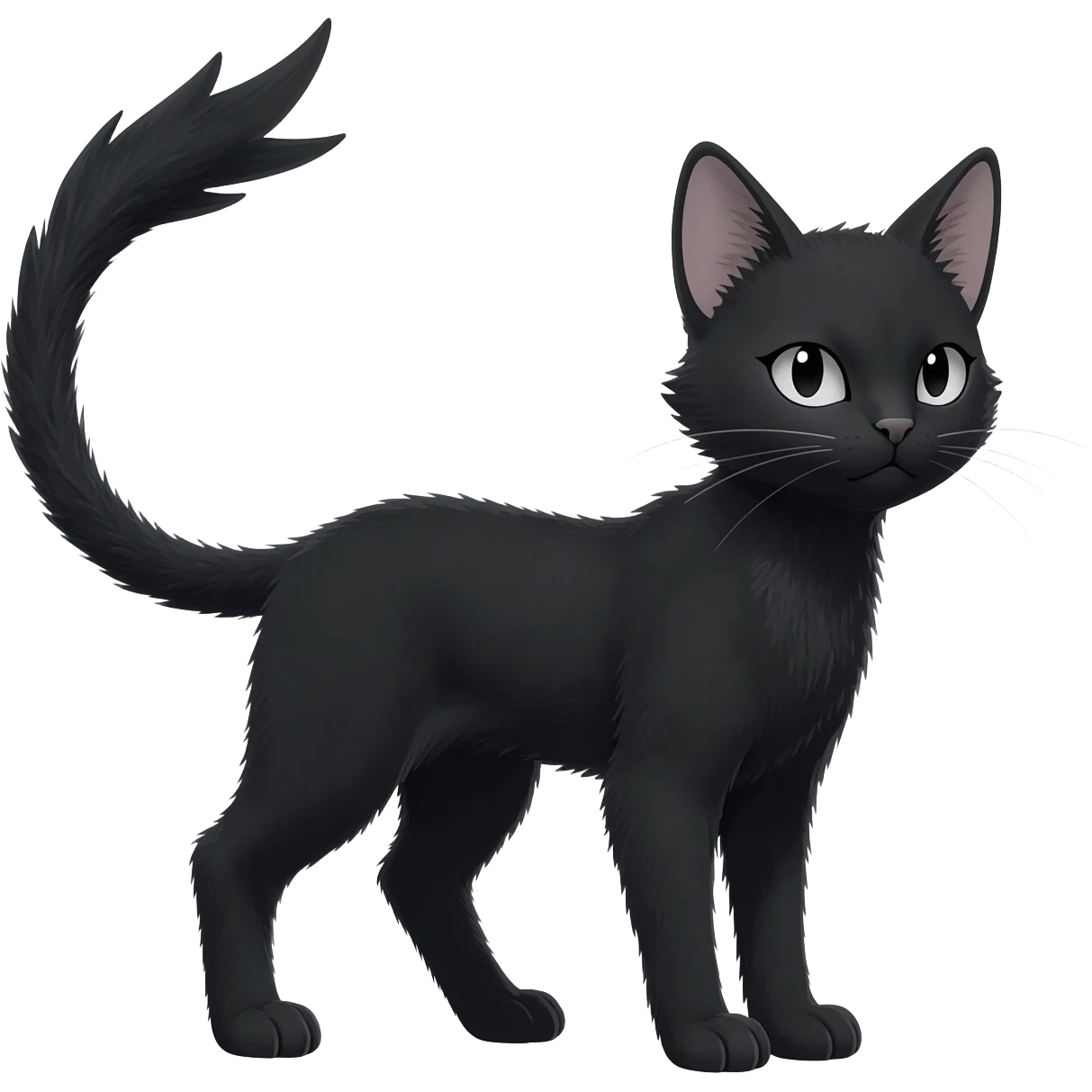 Dark gloomy gothic Black edgy cute Noivern-Noibat-Purloin-Torracat-Lykoi-Caracal-cat-Fakemon-fusion-hybrid-creature with an imp tail  emoji