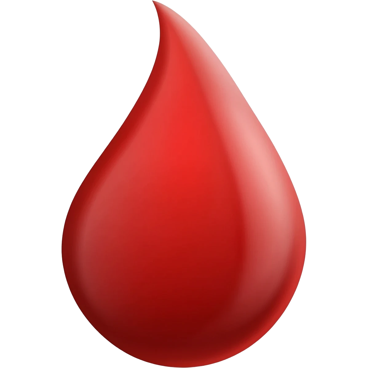 a drop of blood with curvature on the tip emoji