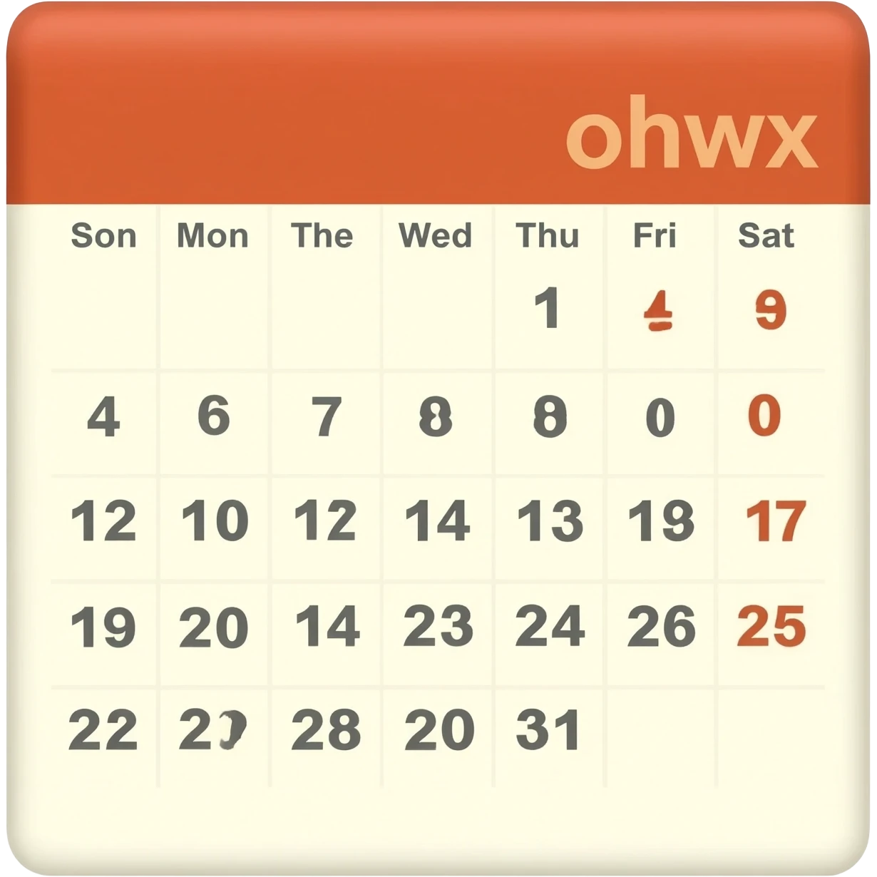 calendario que muestre el mes de Octubre emoji