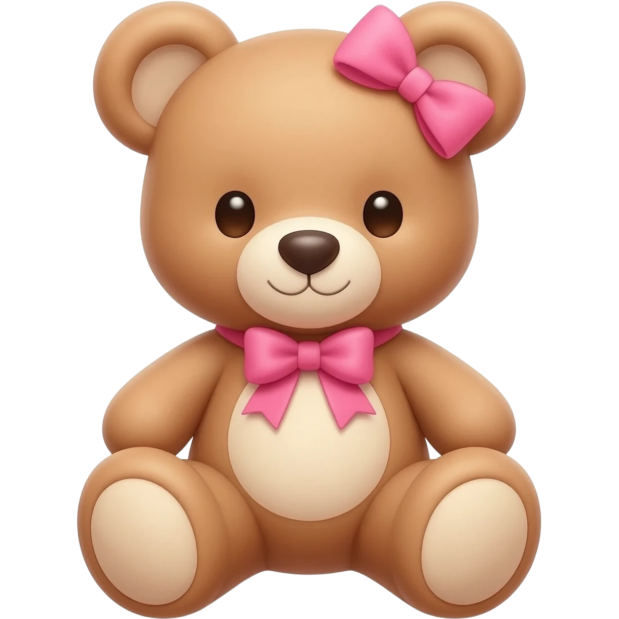 osito sentado con lazo rosa en el pecho y en la cabeza emoji