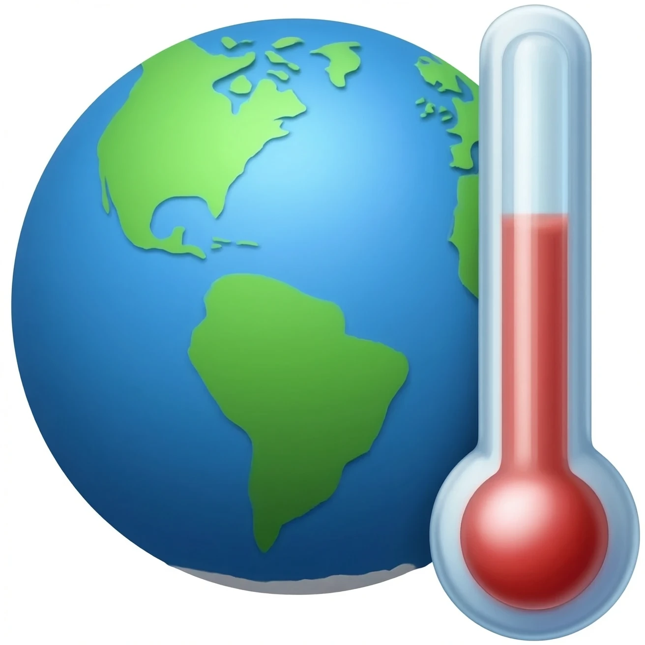 Planet Earth with thermometer  on the side emoji