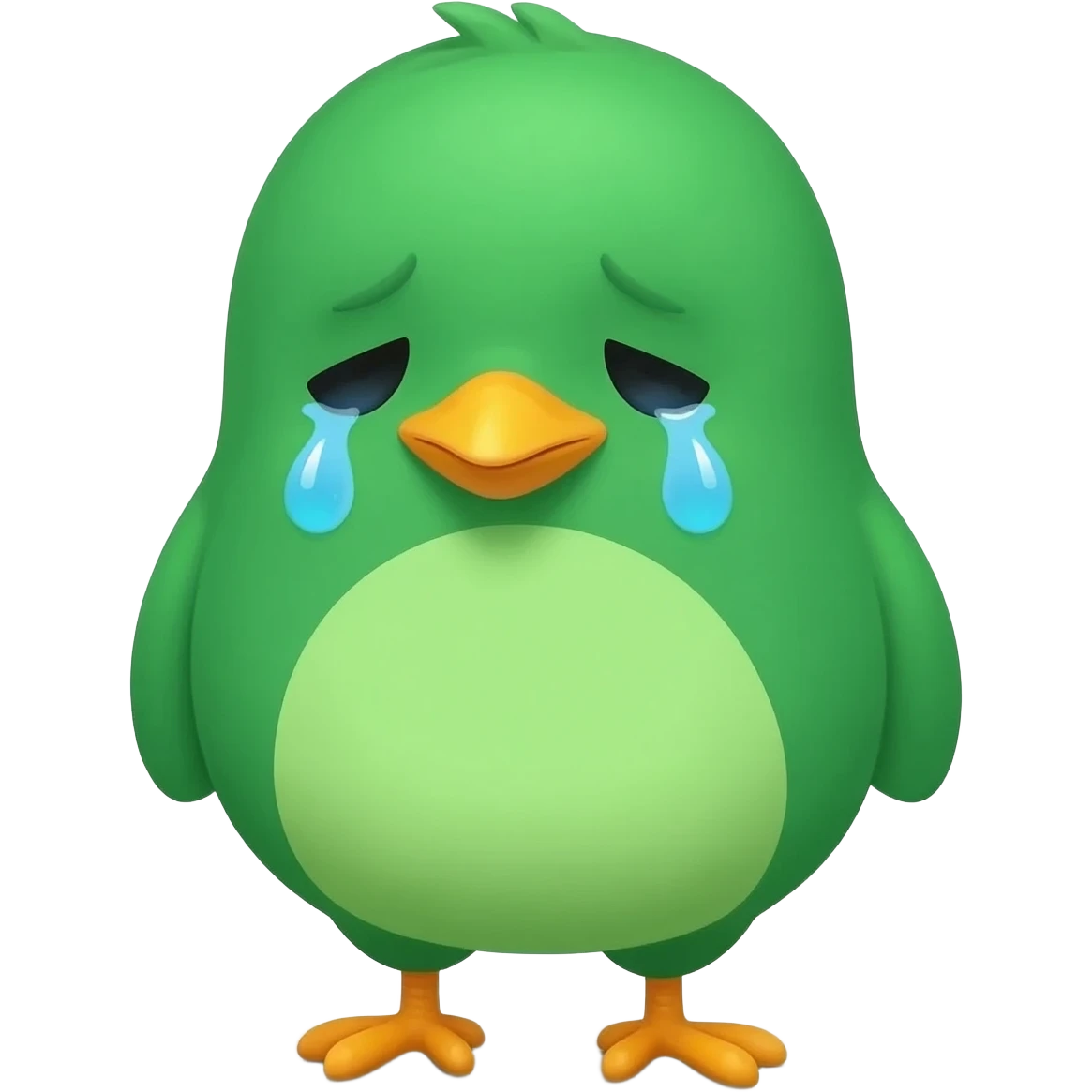 green chick crying emoji
