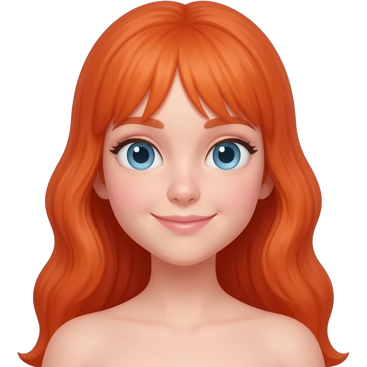 Nacktes junges mädchen mit rot / orange haaren süßer arsch emoji