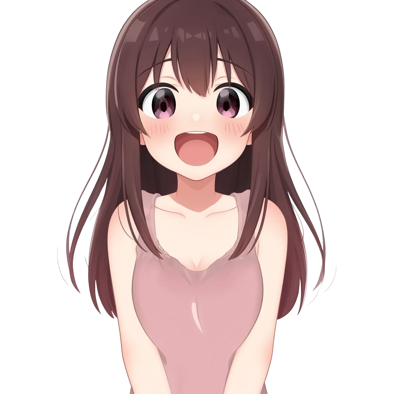 Anime girl nudegiggling and peeing emoji